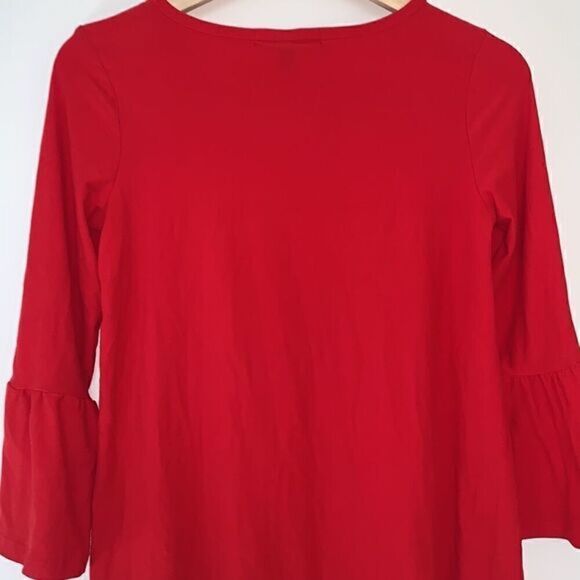 Derek Heart Santa It's A Long Story 3/4 Bell Sleeves Tee‎ Shirt Size Med 10/12 - Picture 5 of 9